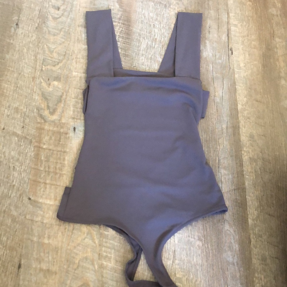 Free People- Oh She’s Strappy Duo Bodysuit in Metal